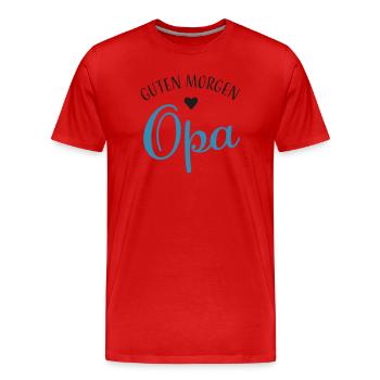 Guten Morgen Opa - Männer Premium Bio T-Shirt - Rot - Vorne - Damien (186cm)