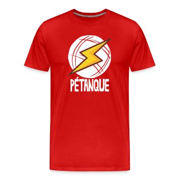 Boules de boules pour bouler et pétanque - T-shirt bio Premium Homme - rouge - Devant - Damien (186cm)