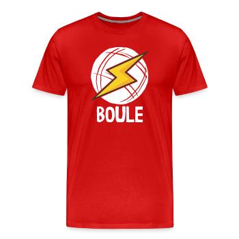 Boule Power! Tenue Boules Boules Boules de Boules Pétanque - T-shirt bio Premium Homme - rouge - Devant - Damien (186cm)