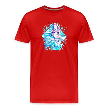 Anime Reine des neiges Princesse des glaces - T-shirt bio Premium Homme - rouge - Devant - Damien (186cm)