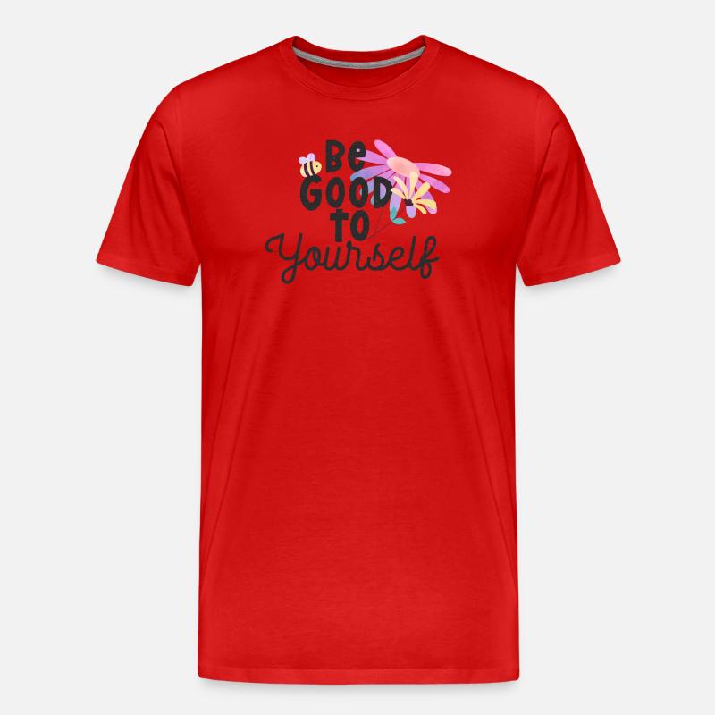 Sei gut zu dir selbst - Männer Premium Bio T-Shirt - Rot
