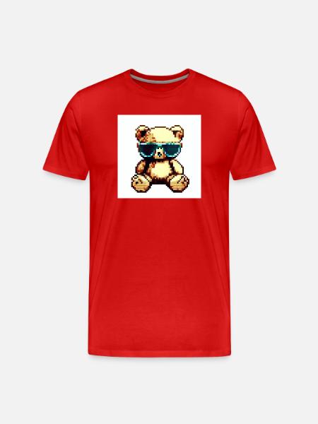 Pixelteddy - Männer Premium Bio T-Shirt - Rot