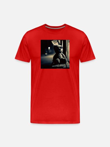 Teddy Noir - Männer Premium Bio T-Shirt - Rot