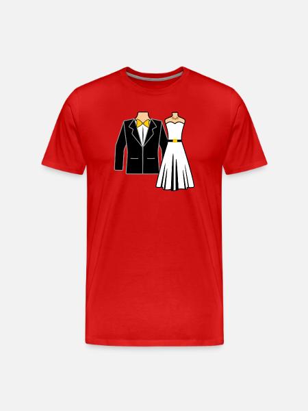 Wedding attire bride groom - Men's Premium Organic T-Shirt - red