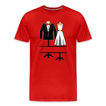 Kleidung für Braut und Bräutigam - Männer Premium Bio T-Shirt - Rot - Vorne - Damien (186cm)