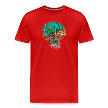 Nachhaltigkeit Umwelt Umweltschützer Baum Erde - Männer Premium Bio T-Shirt - Rot - Vorne - Damien (186cm)