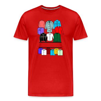 Men's clothing store logo - Men's Premium Organic T-Shirt - red - Front - Damien (186cm)