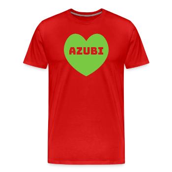 Herz Azubi gruen - Männer Premium Bio T-Shirt - Rot - Vorne - Damien (186cm)