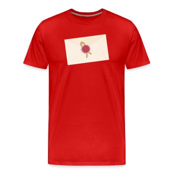 geschlossener Briefumschlag mit Siegel - Männer Premium Bio T-Shirt - Rot - Vorne - Damien (186cm)