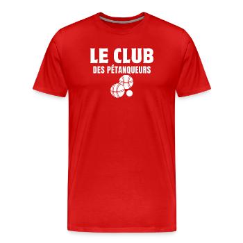 club de pétanque, pétanqueur, pétanque - T-shirt bio Premium Homme - rouge - Devant - Damien (186cm)