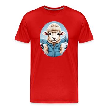 Sweet Sheep - Men's Premium Organic T-Shirt - red - Front - Damien (186cm)