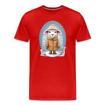 Sweet Sheep - Men's Premium Organic T-Shirt - red - Front - Damien (186cm)