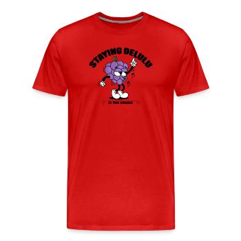 Delulu is the solulu - Männer Premium Bio T-Shirt - Rot - Vorne - Damien (186cm)