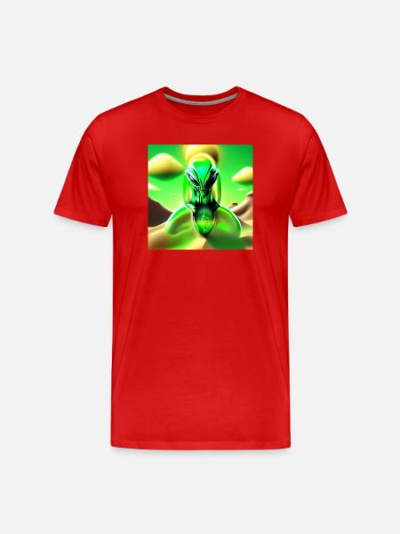 Neonalien im Sandtraum - Männer Premium Bio T-Shirt - Rot