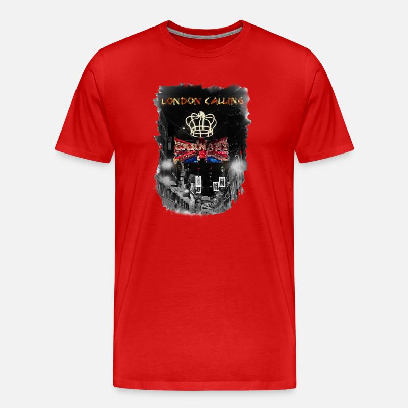 London ruft - Männer Premium Bio T-Shirt - Rot
