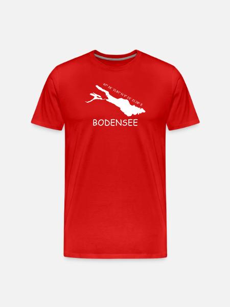 Bodensee Koordinaten - Männer Premium Bio T-Shirt - Rot