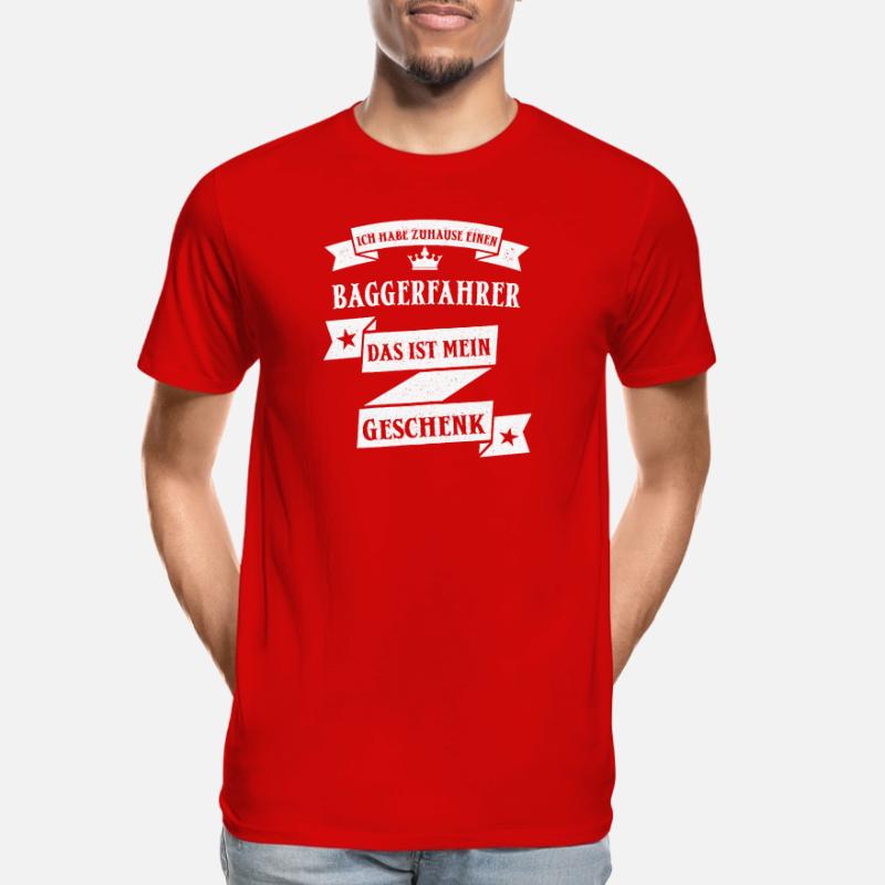 Lustiger Baggerfahrer Bagger Beruf Spruch Männer Premium Bio T-Shirt