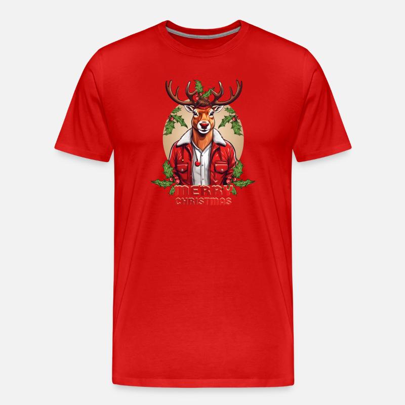 Coole Rudolph - Männer Premium Bio T-Shirt - Rot
