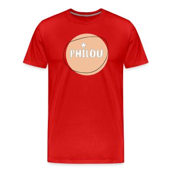 Philou - T-shirt bio Premium Homme - rouge - Devant - Damien (186cm)