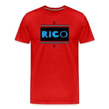Rico - Männer Premium Bio T-Shirt - Rot - Vorne - Damien (186cm)