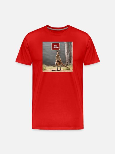 NoJumping - Kangaroo MEME - Männer Premium Bio T-Shirt - Rot