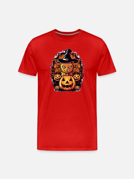 Conception d’Halloween Cat Magic - T-shirt bio Premium Homme - rouge