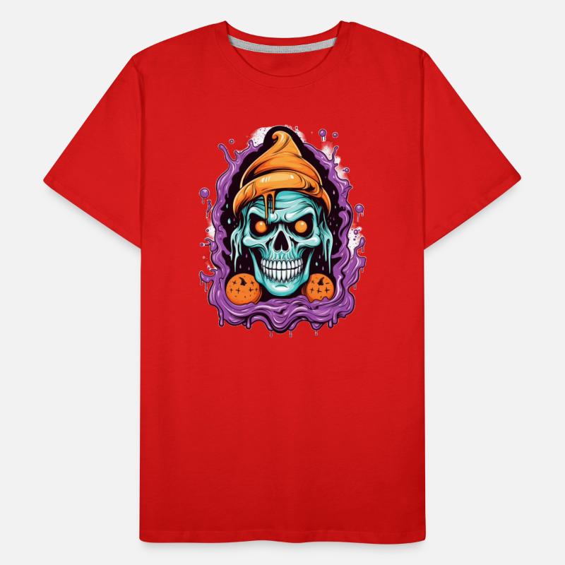 Graffiti Skull mit Halloween-Elementen Männer Premium Bio T-Shirt