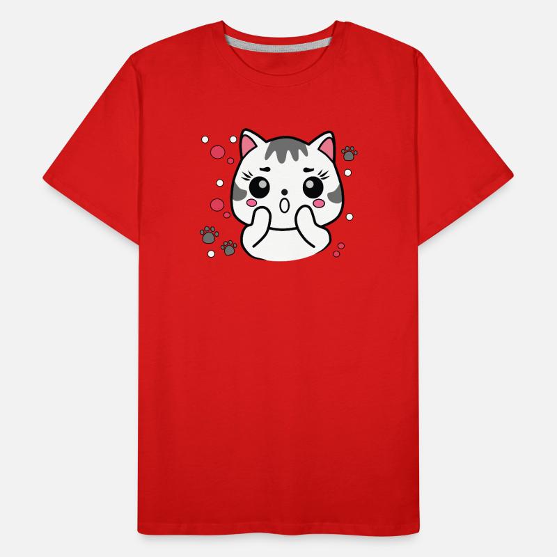 Surprised Cute Cat Men's Premium Organic T-Shirt