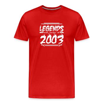 2003 - Jahrgang 2003 - Baujahr 2003 - Männer Premium Bio T-Shirt - Rot - Vorne - Damien (186cm)