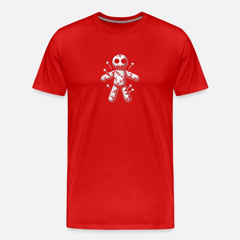 Voodoo Puppe - Männer Premium Bio T-Shirt - Rot