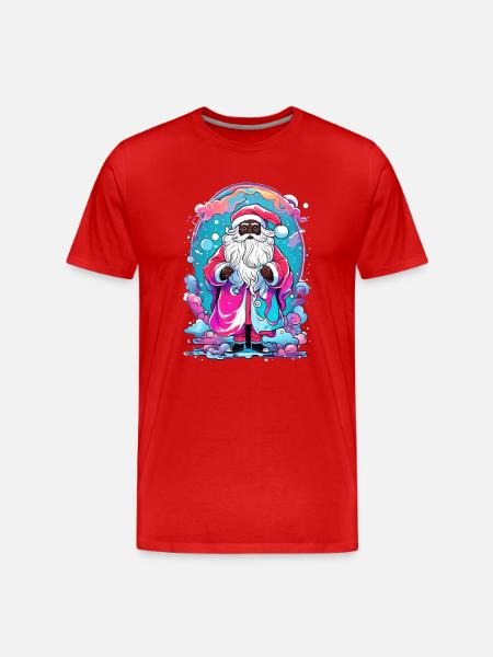 Colourful Christmas magic with snowman - Men's Premium Organic T-Shirt - red