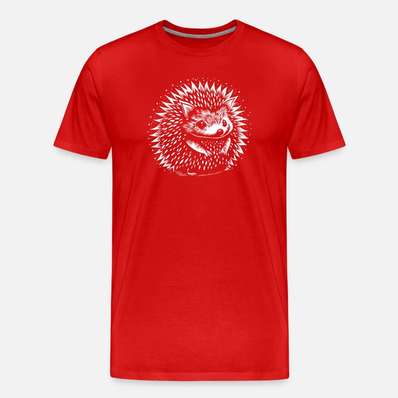Igel - Männer Premium Bio T-Shirt - Rot