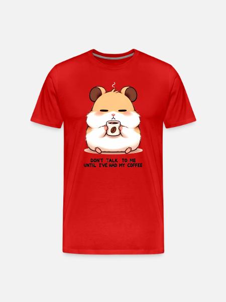 Caffeine Hamster - Men's Premium Organic T-Shirt - red