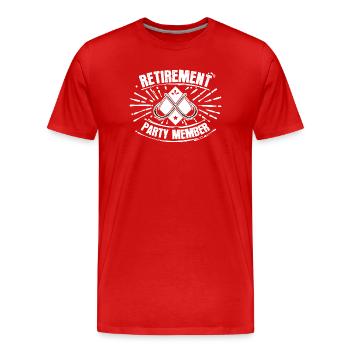 Pensioner Retirement Statement Retirement - Men's Premium Organic T-Shirt - red - Front - Damien (186cm)