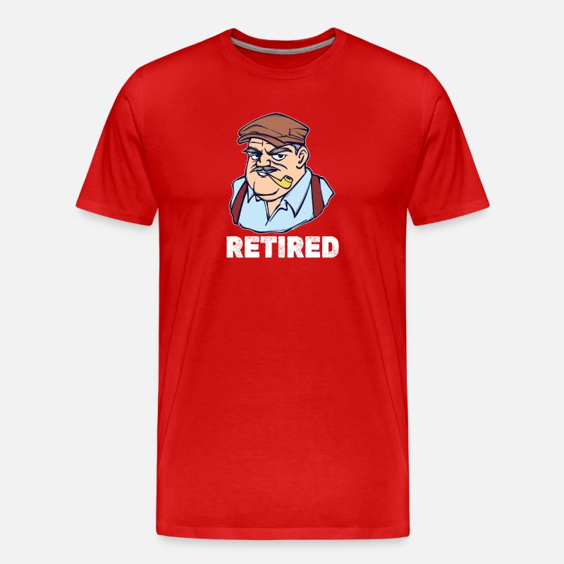 Ruhestand Spruch Rentner Pensionär Freizeit - Männer Premium Bio T-Shirt - Rot