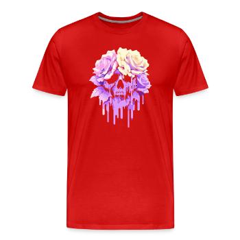 Fleurs de décomposition : mélancolie gothique pastel - T-shirt bio Premium Homme - rouge - Devant - Damien (186cm)