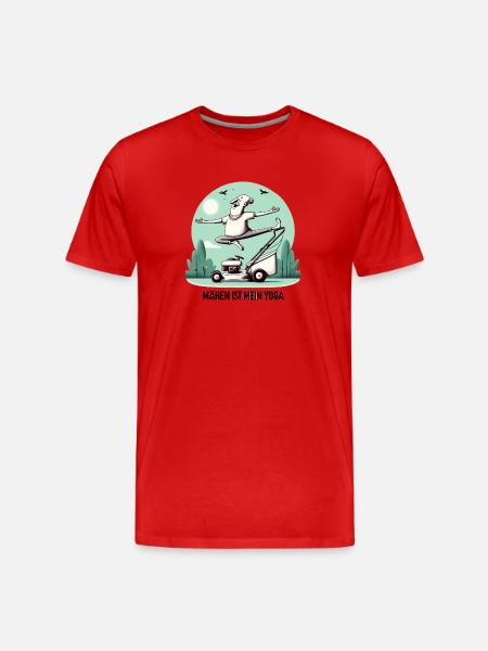Mowing is my yoga - Men's Premium Organic T-Shirt - red