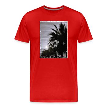 Palme mit Rand SW - Männer Premium Bio T-Shirt - Rot - Vorne - Damien (186cm)