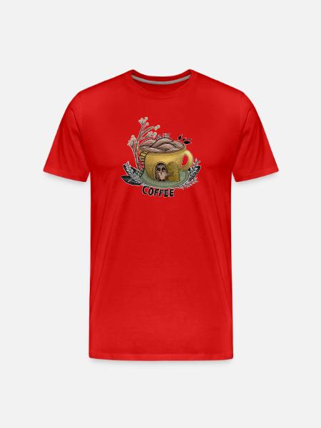 But First Coffee Owl - Men's Premium Organic T-Shirt - red