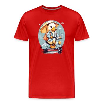 Canard au rouleau - T-shirt bio Premium Homme - rouge - Devant - Damien (186cm)