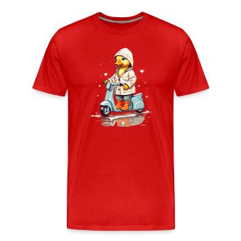 Canard au rouleau - T-shirt bio Premium Homme - rouge - Devant - Damien (186cm)