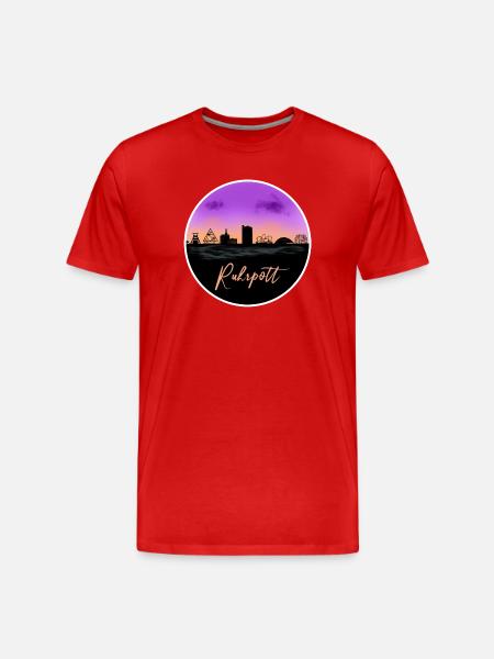 Ruhrpott Fineline Skyline - Männer Premium Bio T-Shirt - Rot