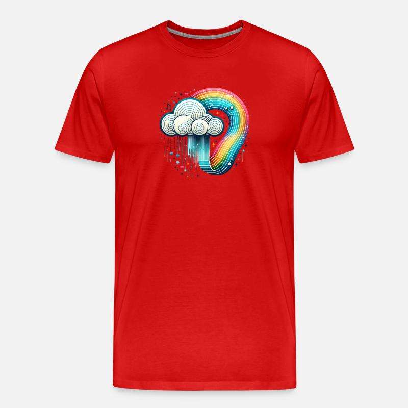 Regenbogen Wolke - Männer Premium Bio T-Shirt - Rot