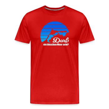 Darß ein bisschen Meer sein? Ostsee Fischland blau - Männer Premium Bio T-Shirt - Rot - Vorne - Damien (186cm)