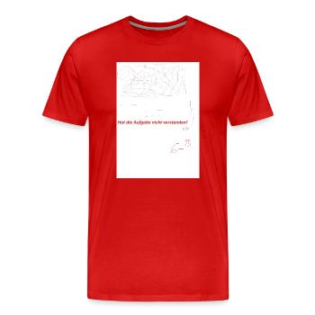 Aufgabenverwirrte Skizzen mit rotem Hinweis - Männer Premium Bio T-Shirt - Rot - Vorne - Damien (186cm)