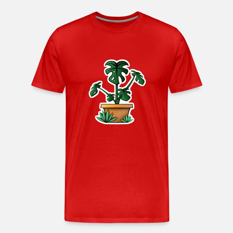 Monstera! - Männer Premium Bio T-Shirt - Rot
