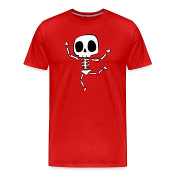 Squelette - T-shirt bio Premium Homme - rouge - Devant - Damien (186cm)