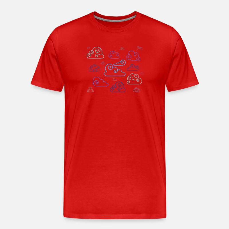 Neon-Spiralwolken - Männer Premium Bio T-Shirt - Rot