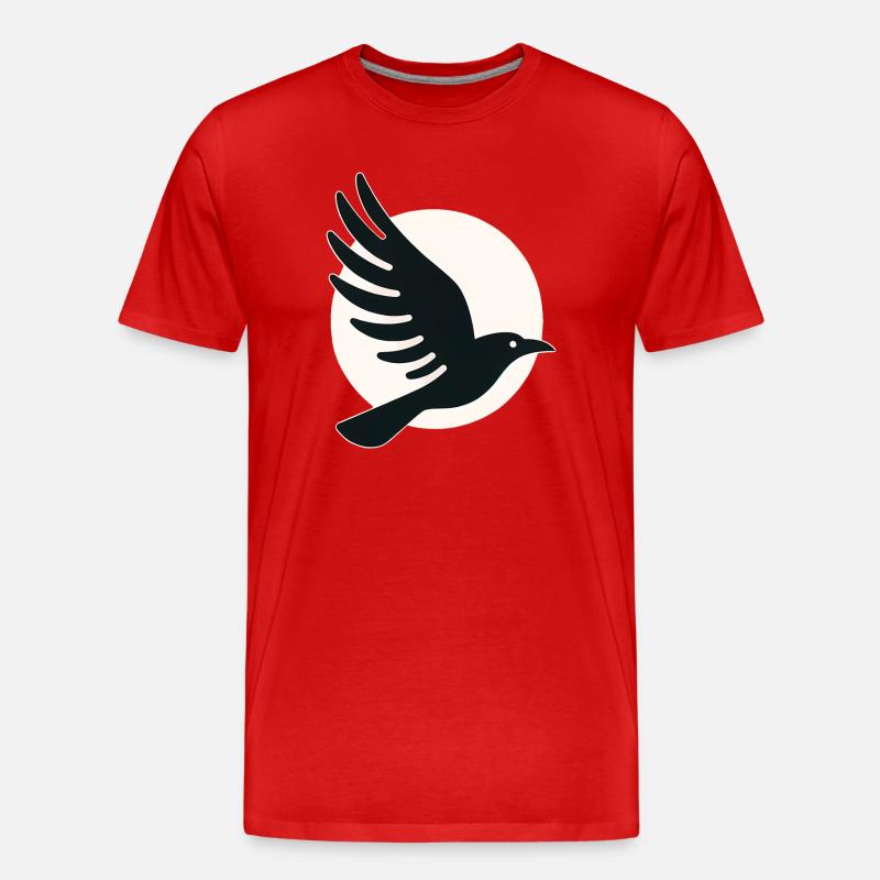 Rabe Mond Flug - Männer Premium Bio T-Shirt - Rot