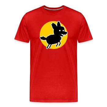 Wolf – Wild Nature Motif & Animal Welfare Statement - Men's Premium Organic T-Shirt - red - Front - Damien (186cm)